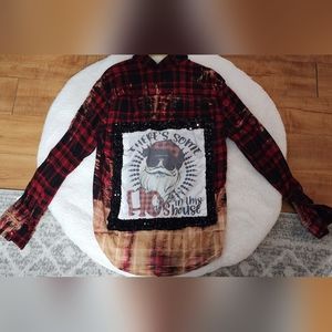 Personalized Bleached Christmas Flannel